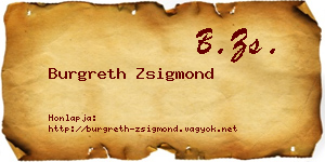 Burgreth Zsigmond névjegykártya